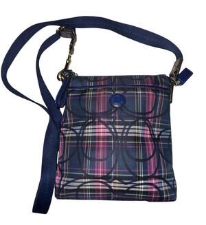 COACH Poppy Tartan Plaid Signature Messenger Bag Crossbody Preppy Fall Luxury‎